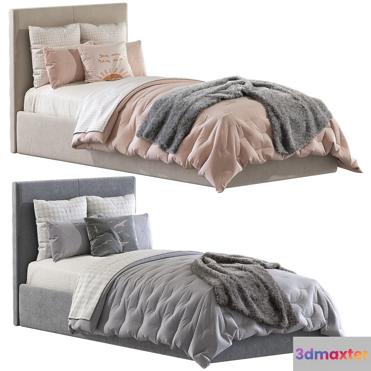 Kina cabecero gris bed