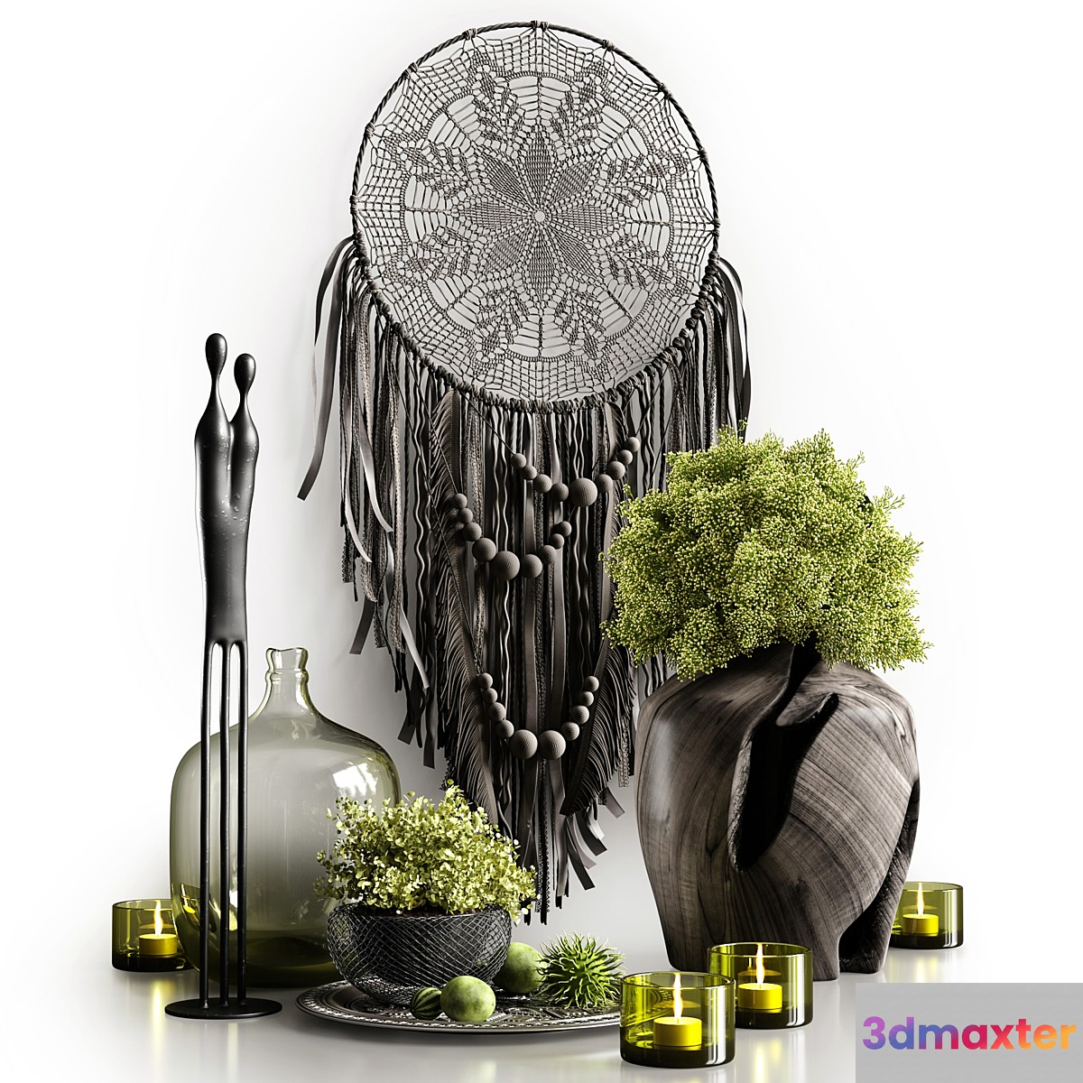 Decorative set in dark colors