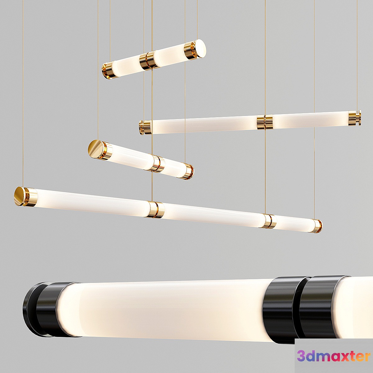 LUNA Lighting System Chandelier 3D Max