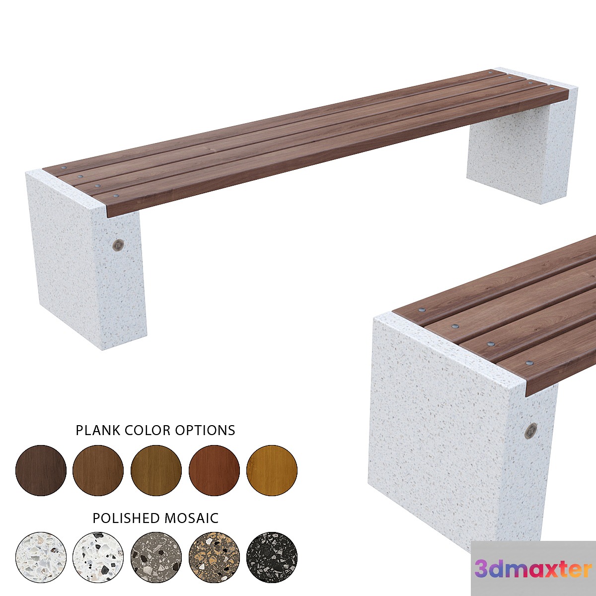 Concrete Bench 238 3D Max