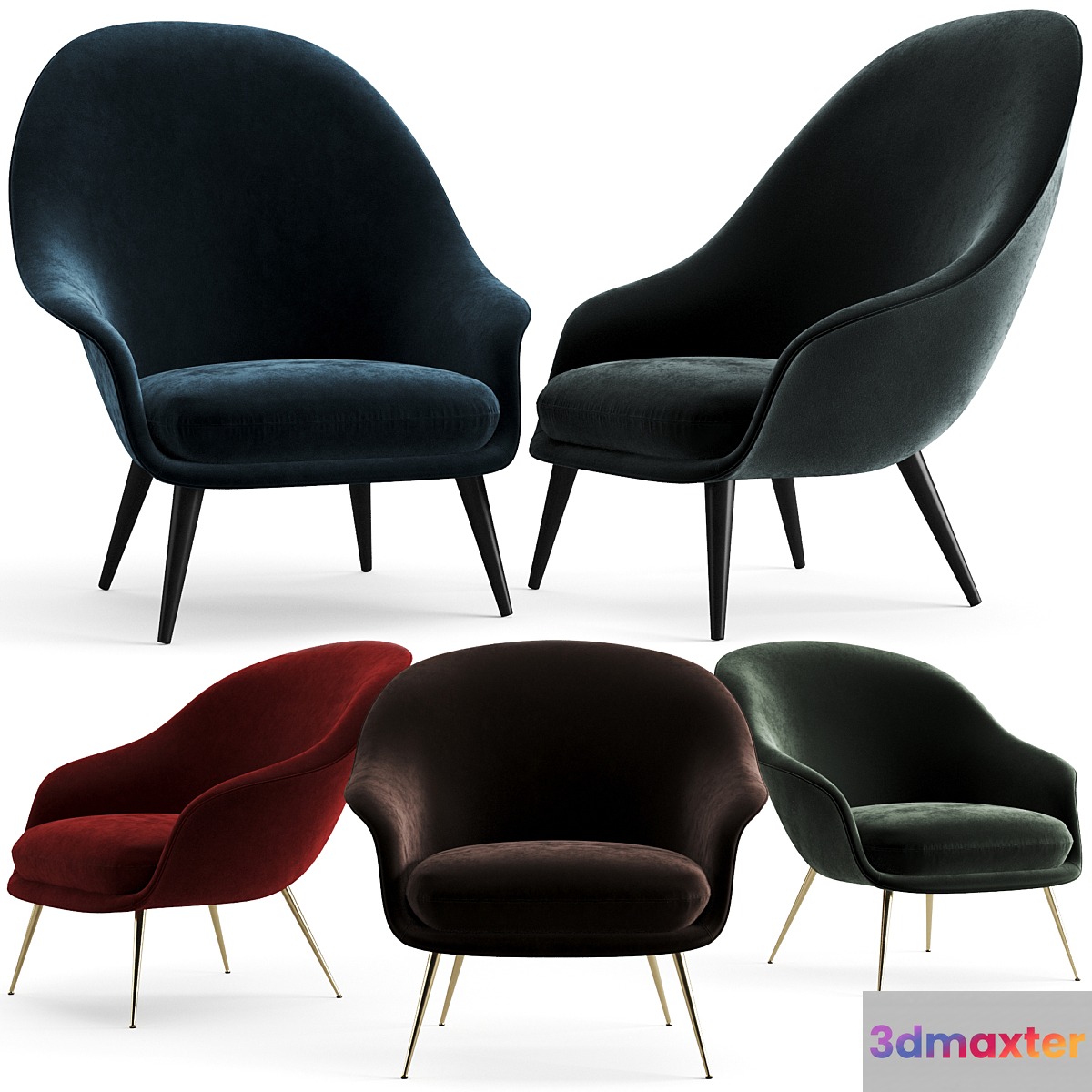 Gubi Bat Lounge Chairs 3D Max