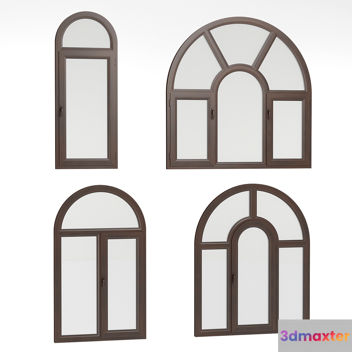 Arched plastic windows 3D Max
