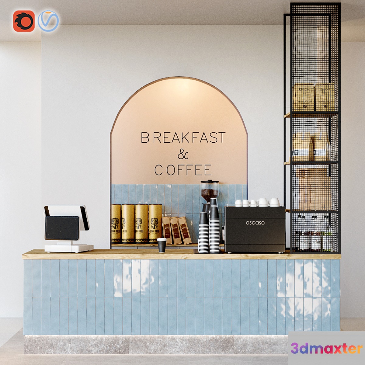 Coffee shop Breakfast & coffee 3D Max