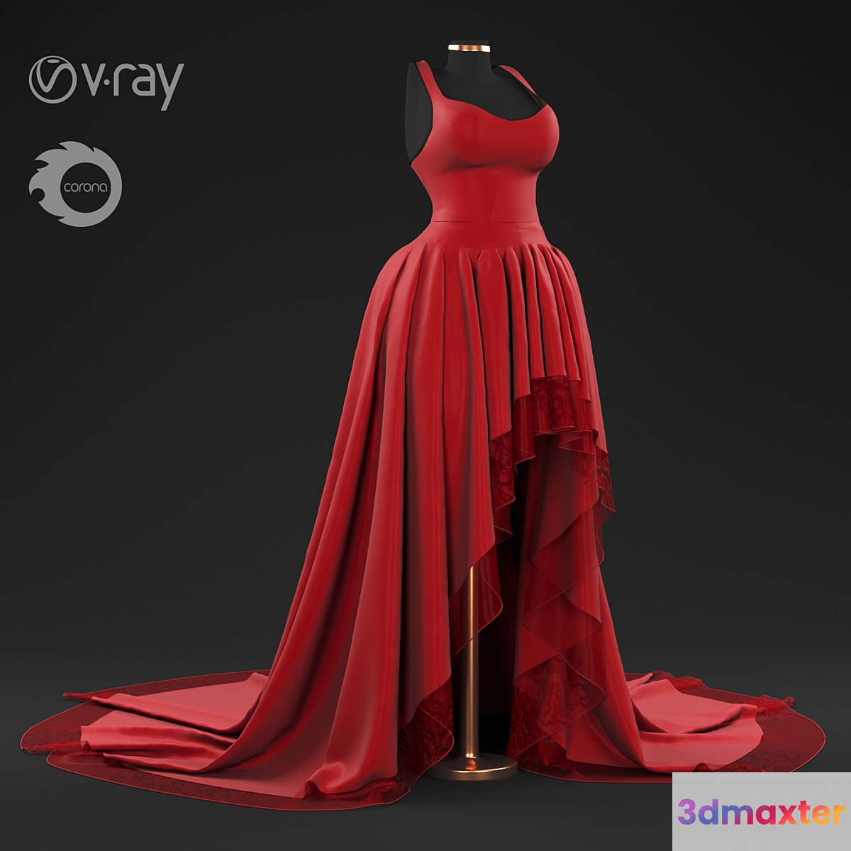 red gown 3D Max