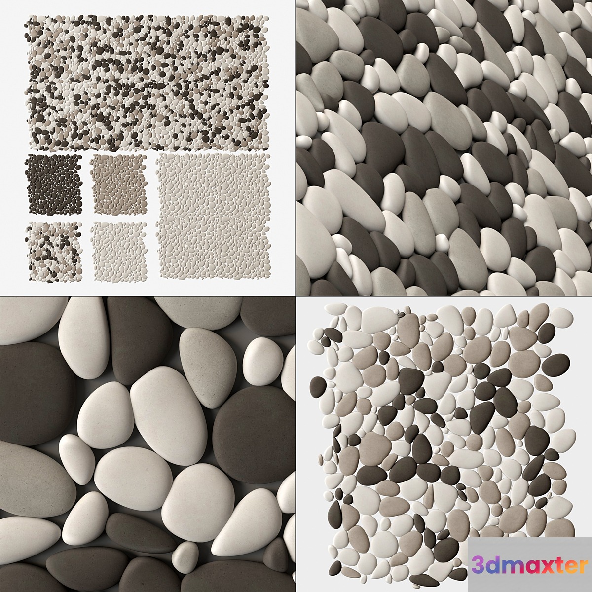 Pebble oval big panel tile n1 _ 3D Max
