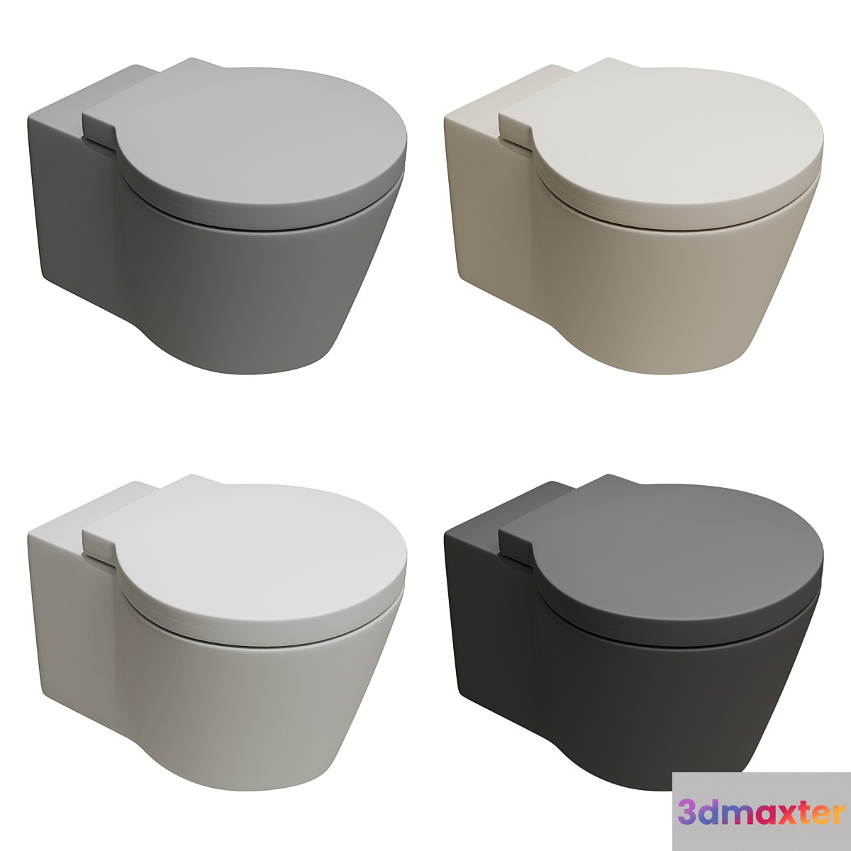 DURAVIT 021009 Wall-mounted toilets x4 3D Max