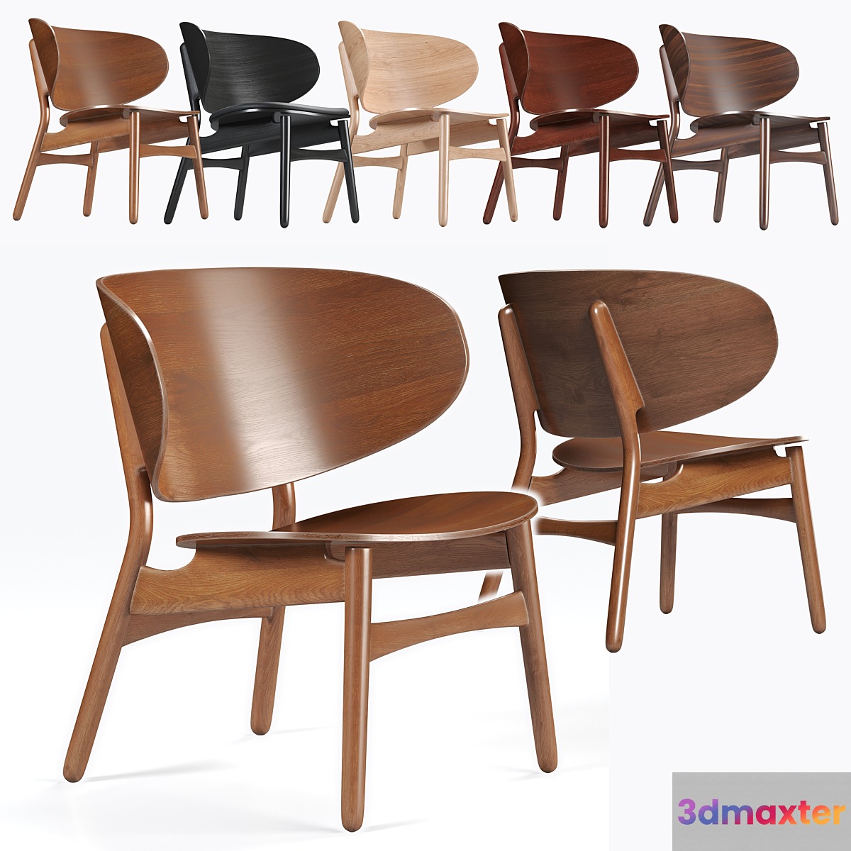 Hans Wegner FH 1936 Vintage Easy Chair 3D Max