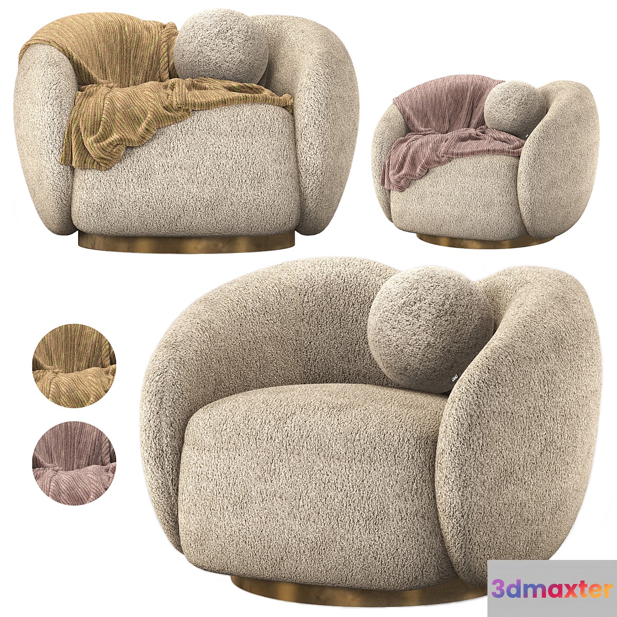 Eichholtz_SWIVEL CHAIR DIEGO 3D Max