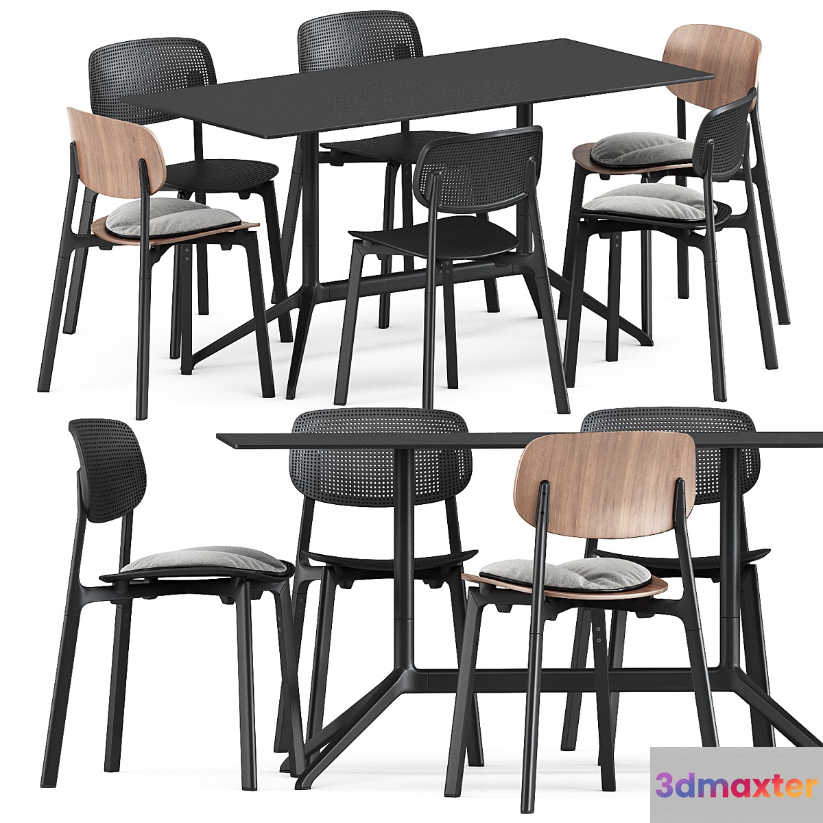 Colander chair and wood chair and Elephant table by Kristalia - No.3