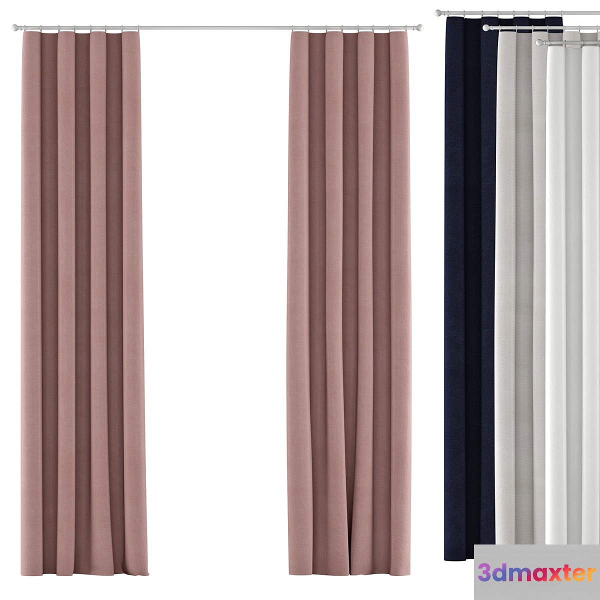 Curtains 121 | Rh Baby & Child | Cotton Canvas Drapery Panel 3D Max