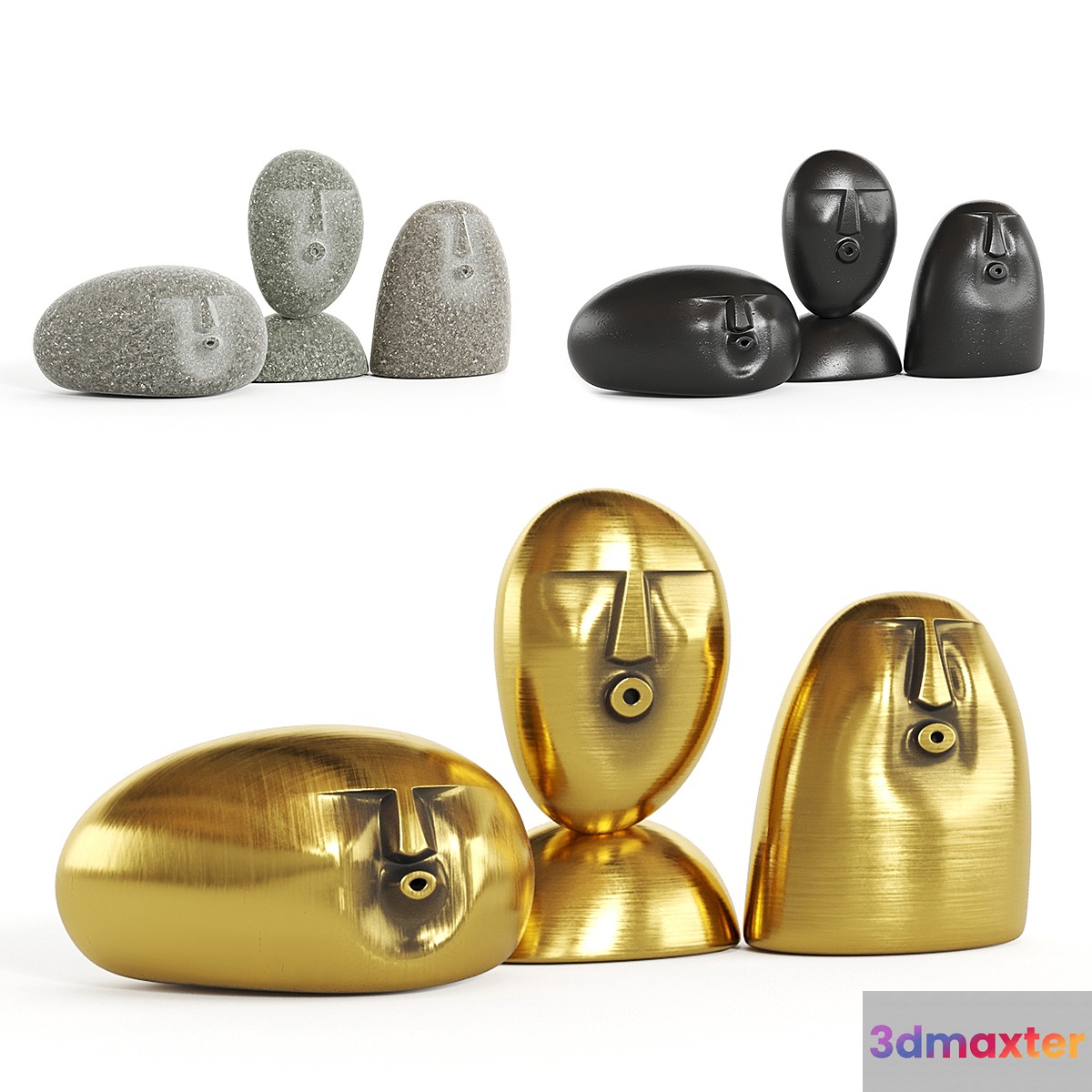 Oof stones _ Figurines in the shape of faces