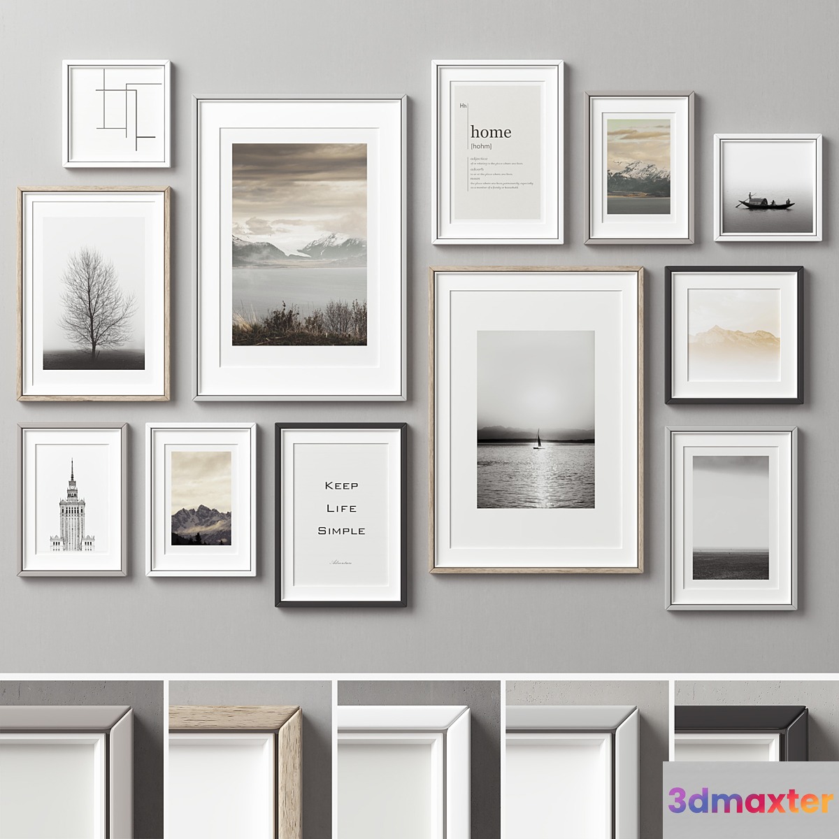 Picture Frames Set -205 3D Max