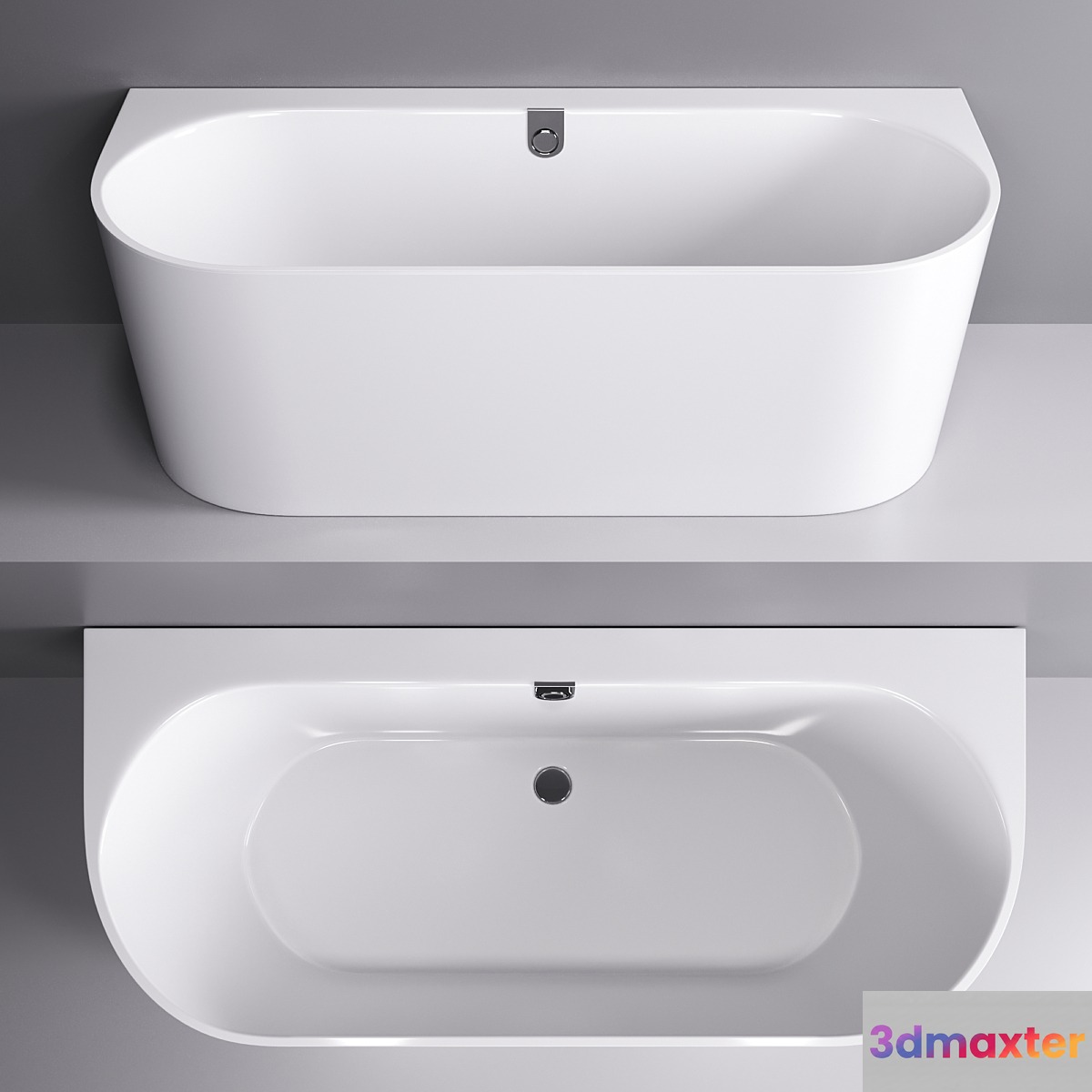 Wall-mounted bathtub Villeroy & Boch Oberon 2.0 - No.2 3D Max