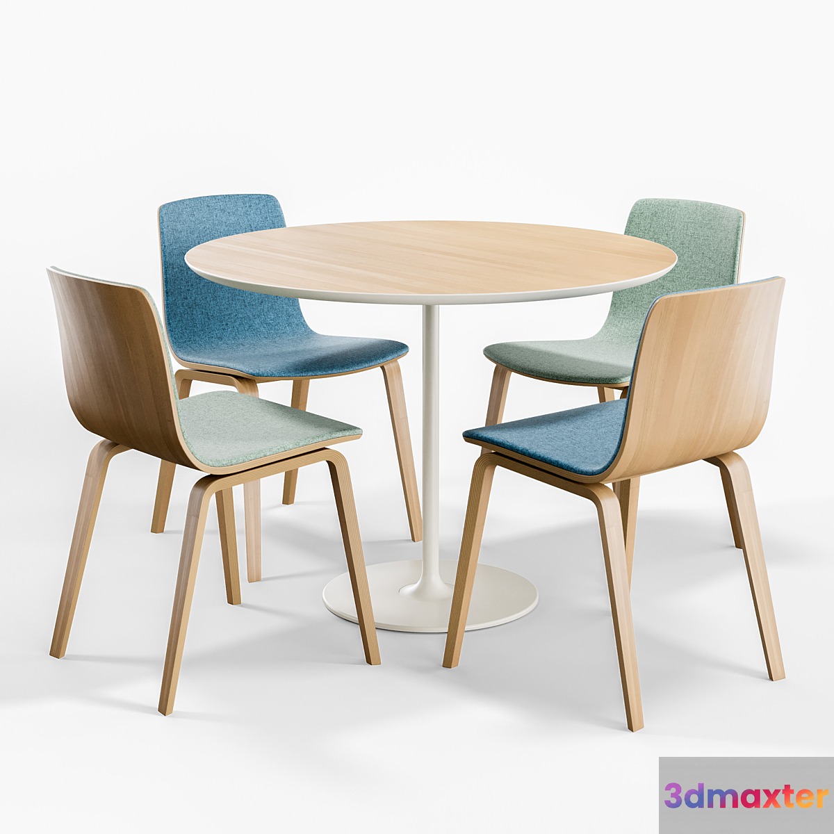 Arper AAVA 4 WOOD LEGS and Dizzy Table 3D Max