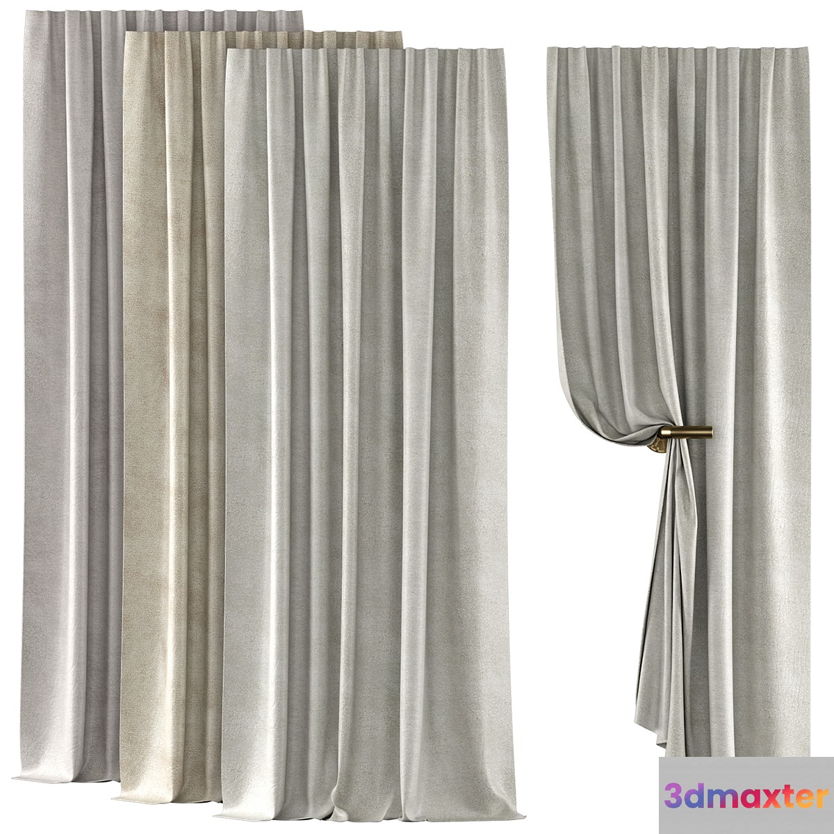 Curtains 122 | Rh Baby & Child | Luster Velvet Tie-Top 3D Max