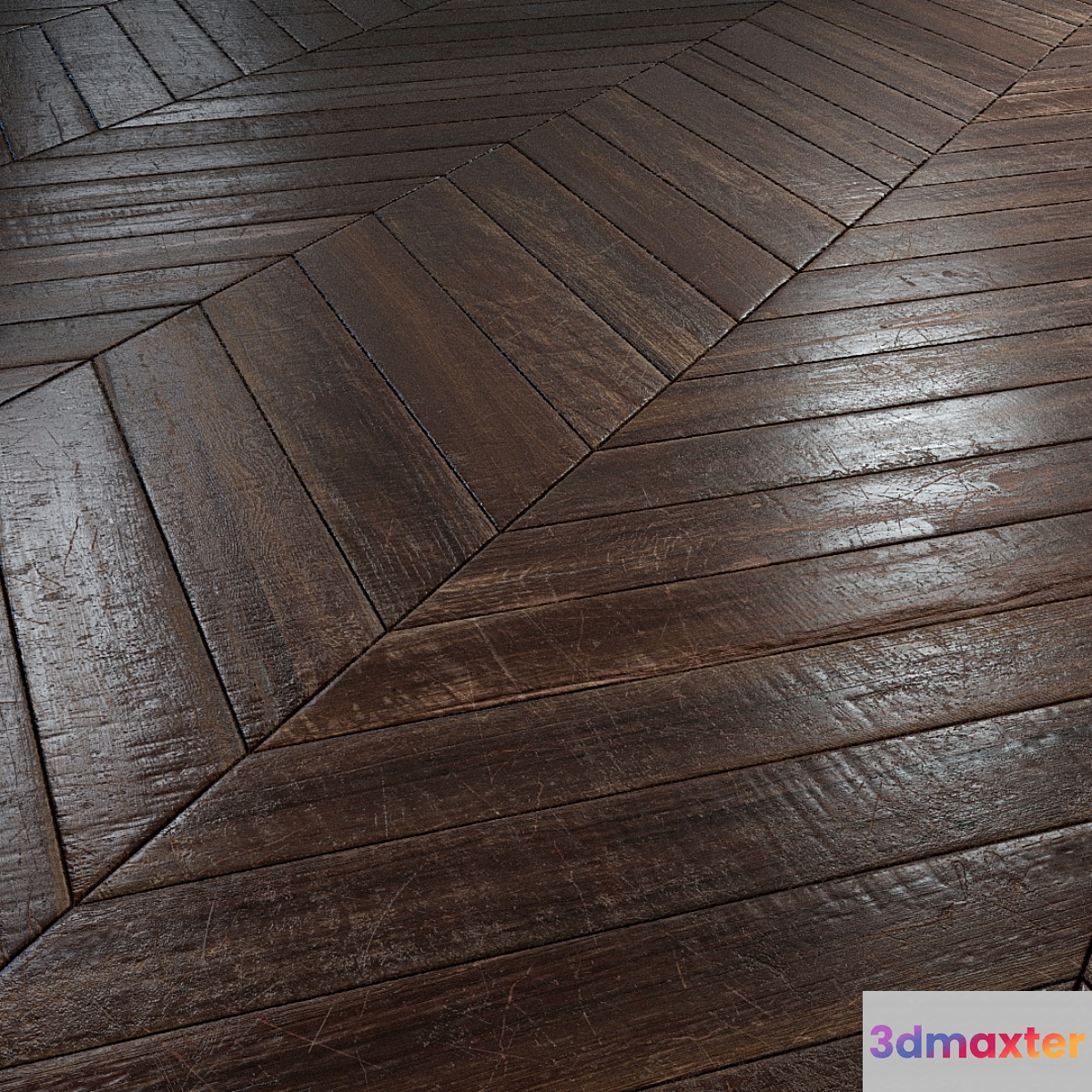 Old chevron Parquet - PBR textures 3D Max