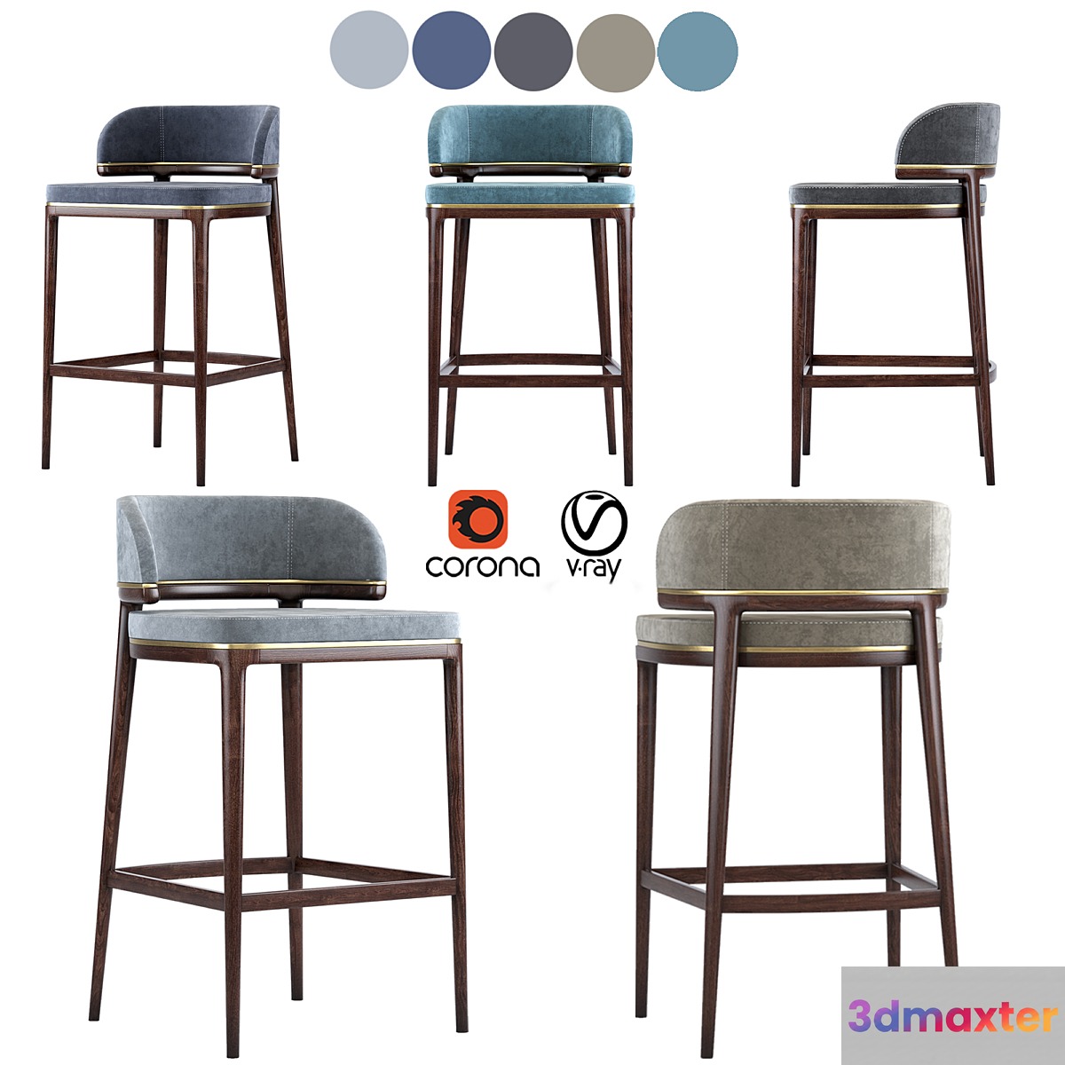 Aster grange bar stool 3D Max