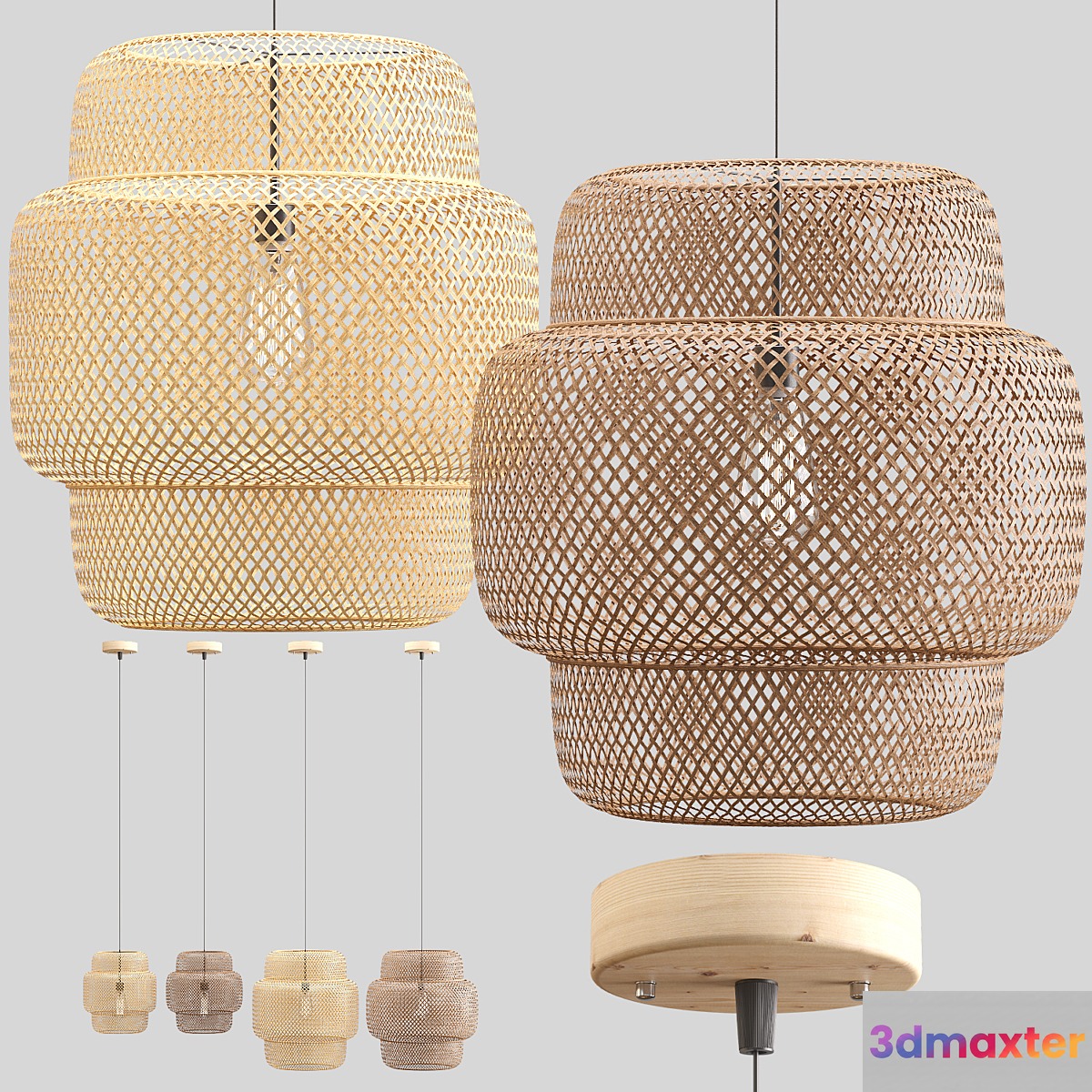 Rattan pendant lights 050 3D Max