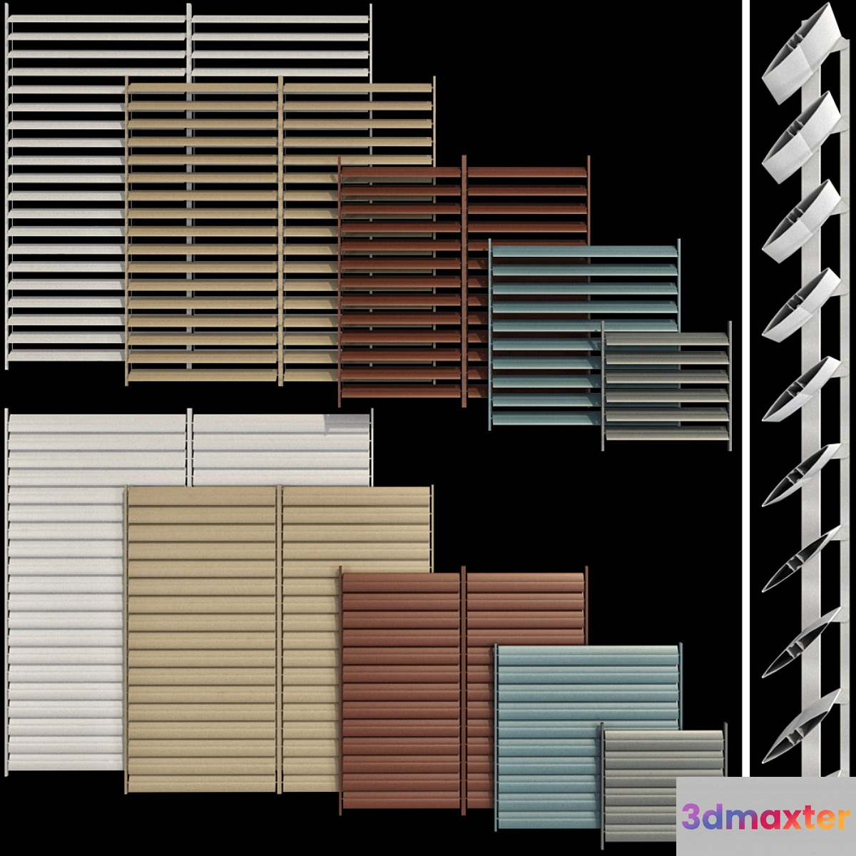 Shutter for windows and doors 3D Max