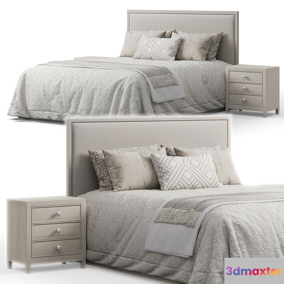 Bassett Furniture Manhattan Rectangular Headboard Bed 3D Max