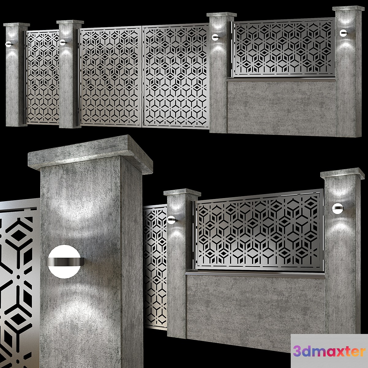Fence Modern 02 3D Max