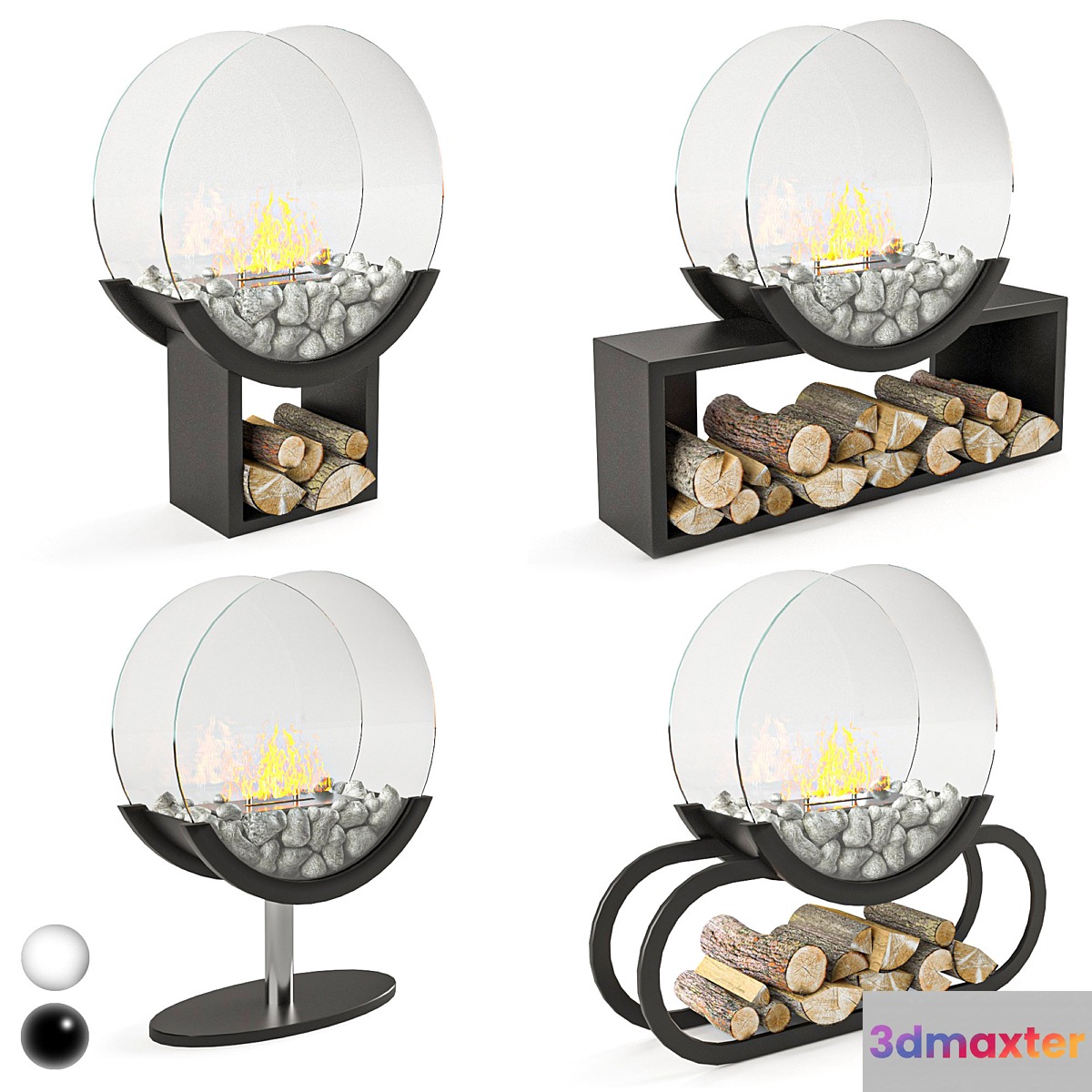 Biofireplace Floor Standing Luxury Light 3D Max