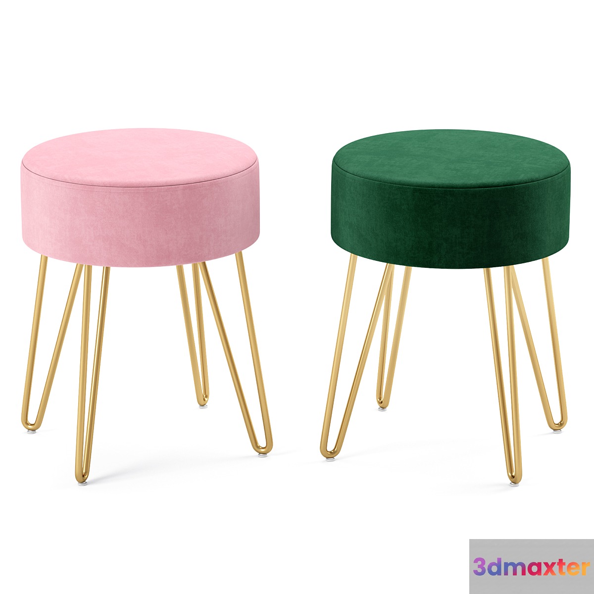 Duhome Modern Velvet Upholstered Ottoman 3D Max