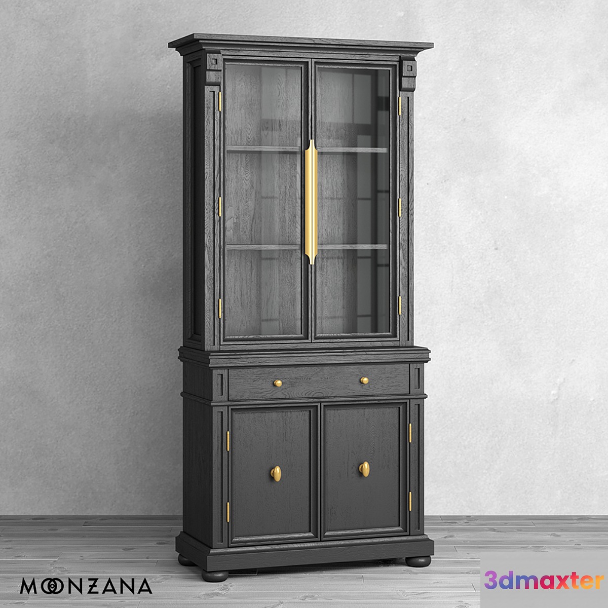 OM Sideboard Oldfashion 1 section Moonzana 3D Max