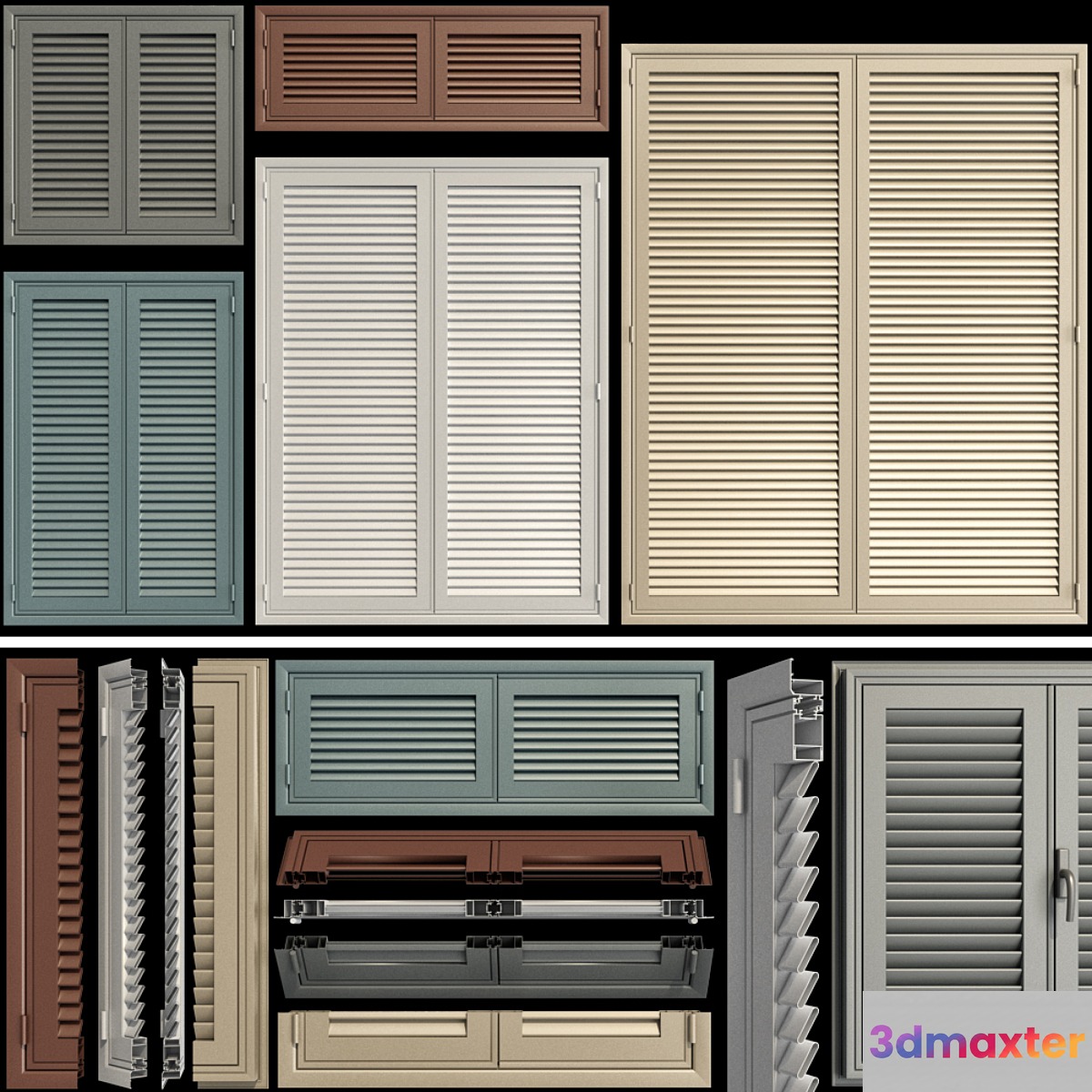 Shutter system for windows and doors - No.2 3D Max