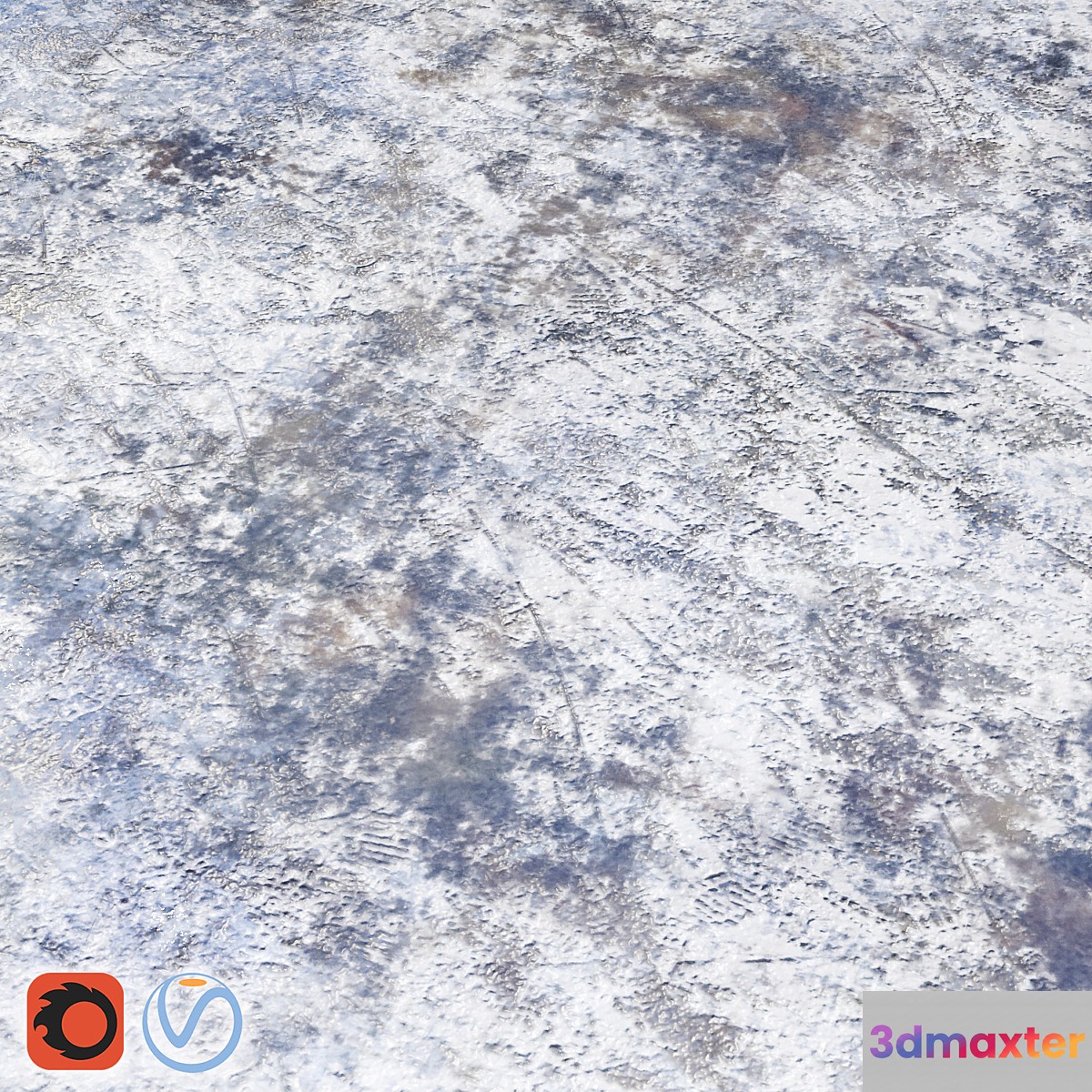 snow ground material 3D Max
