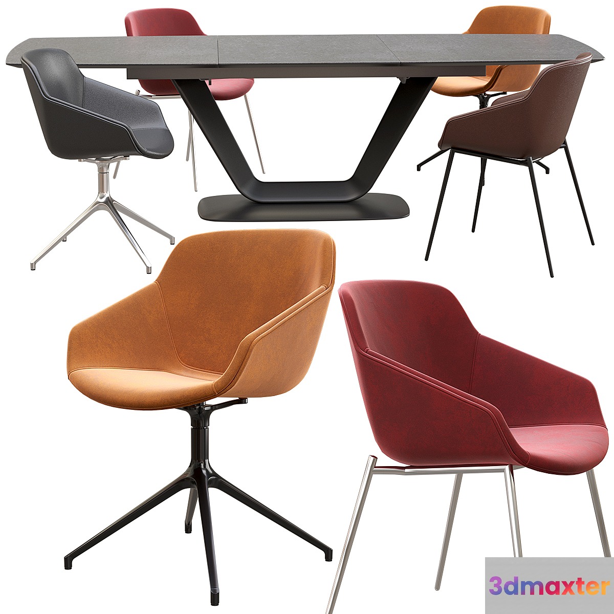 Boconcept - Alicante Table-Vienna chair set 3D Max