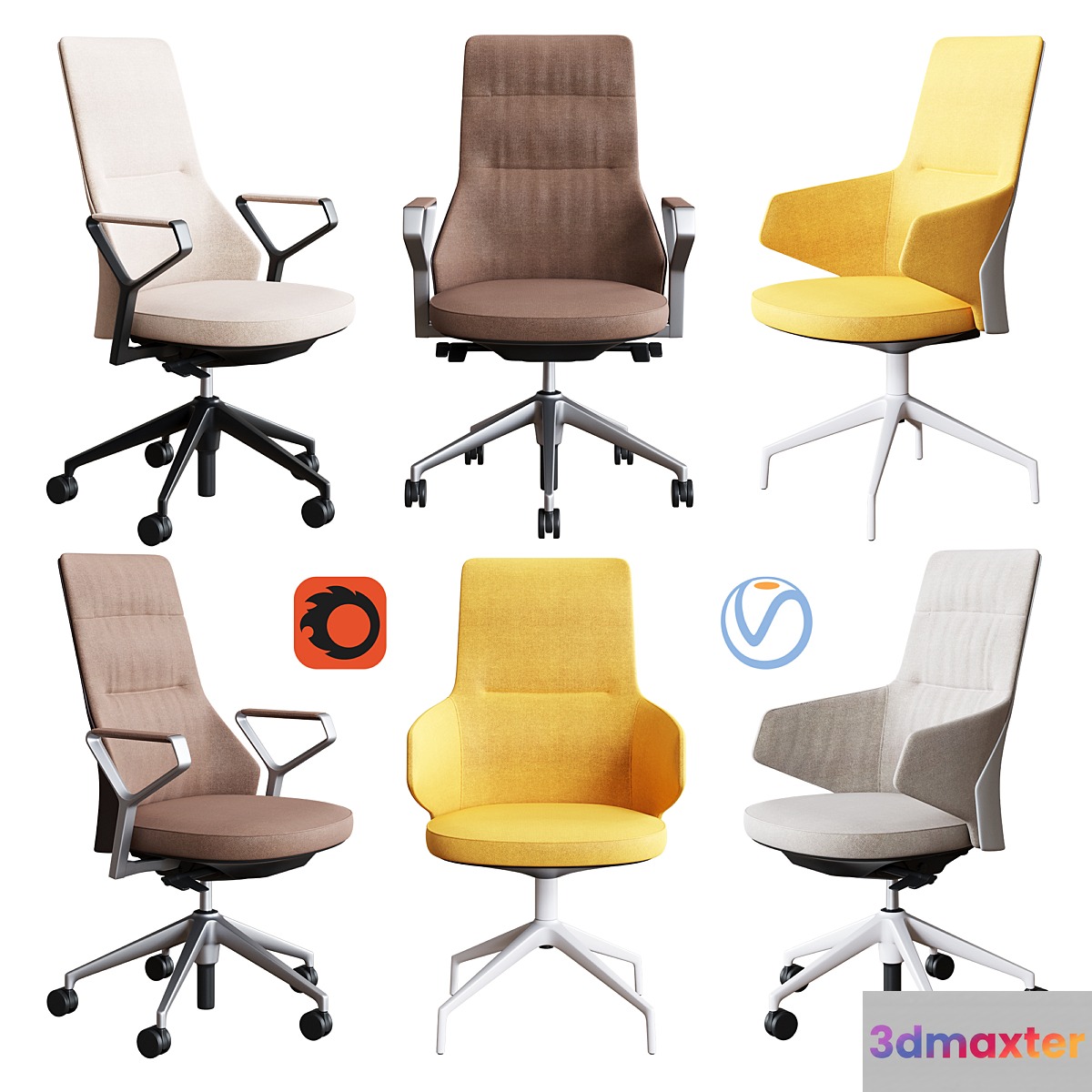 Coalesse - Massaud Conference Seating Set2 3D Max