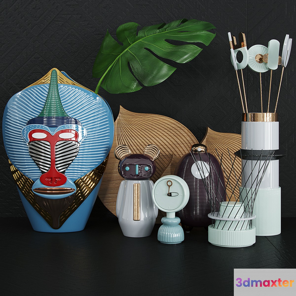 Decorative set Elenasalmistraro Primates 3D Max