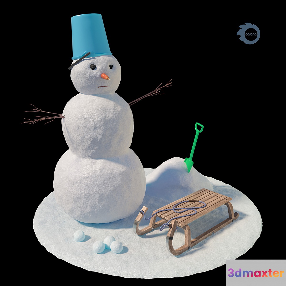 Snowman 3D Max