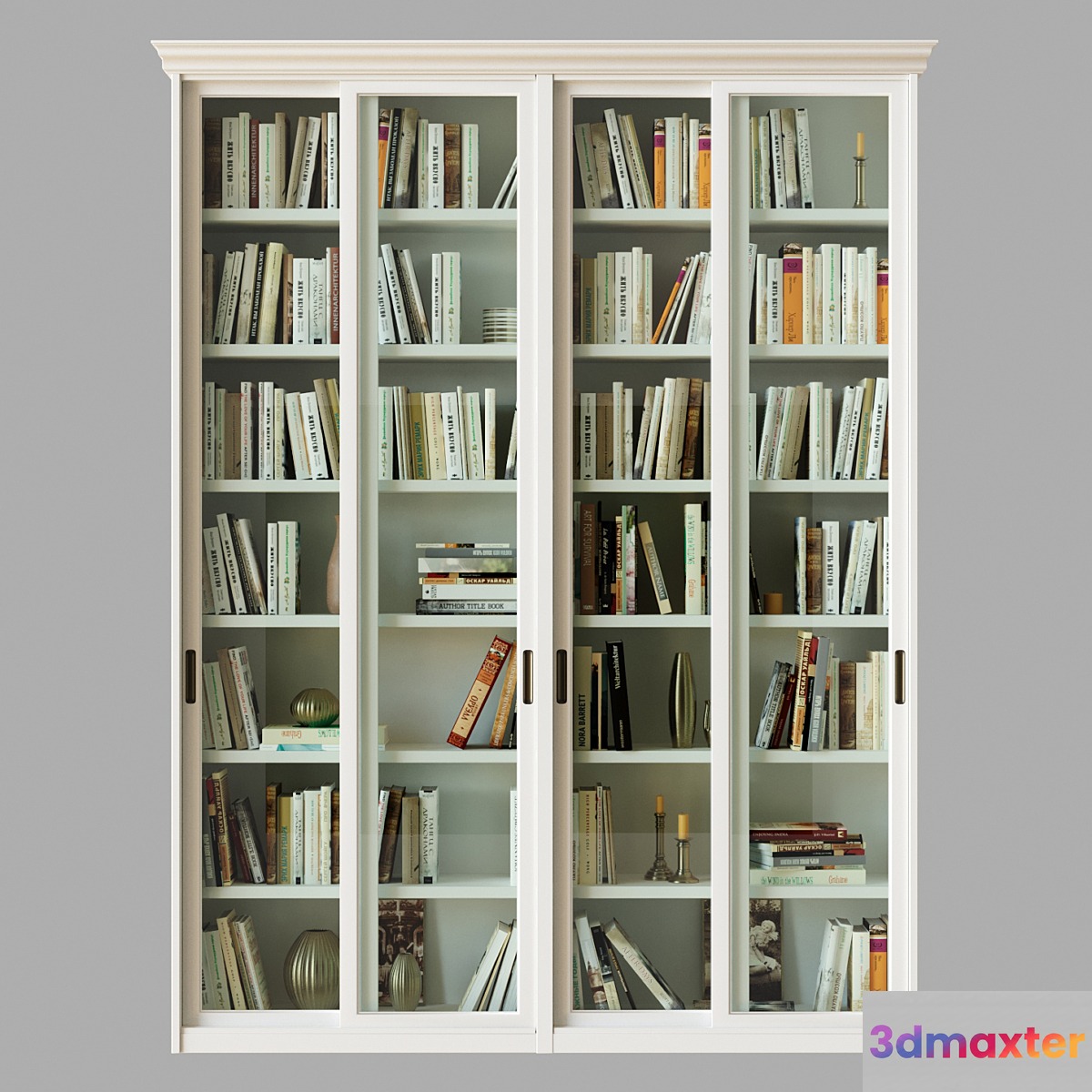 Bookcase-compartment (library) 3D Max