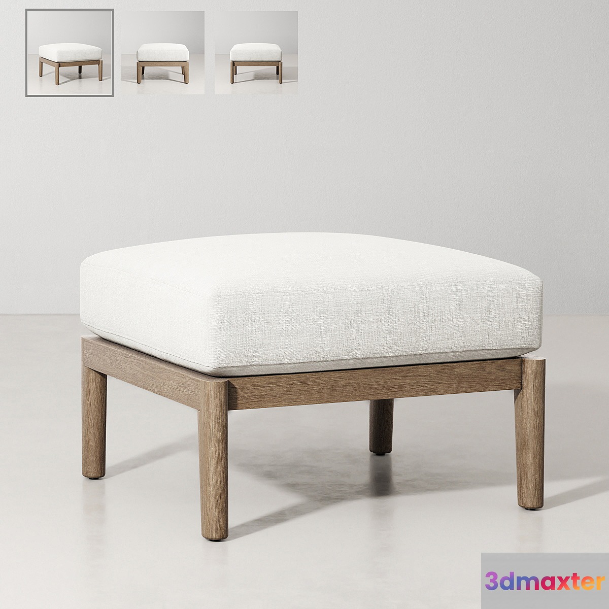 RH _ MALTA TEAK OTTOMAN 3D Max