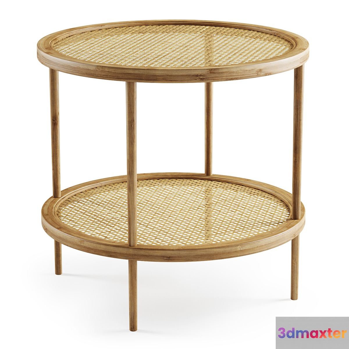 Double wooden rattan coffee table _ Double rattan coffee table