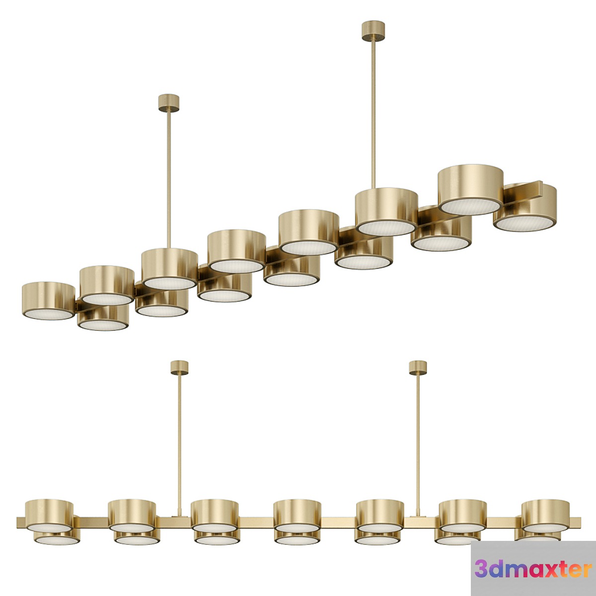 Brass Chandelier by Hans Agne Jakobsson 3D Max