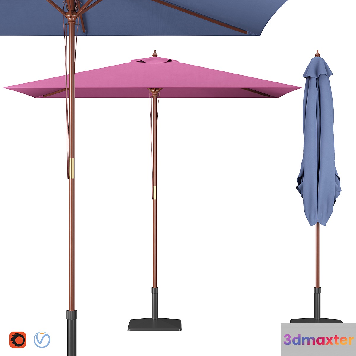 Garden Rectangular Parasol 3D Max