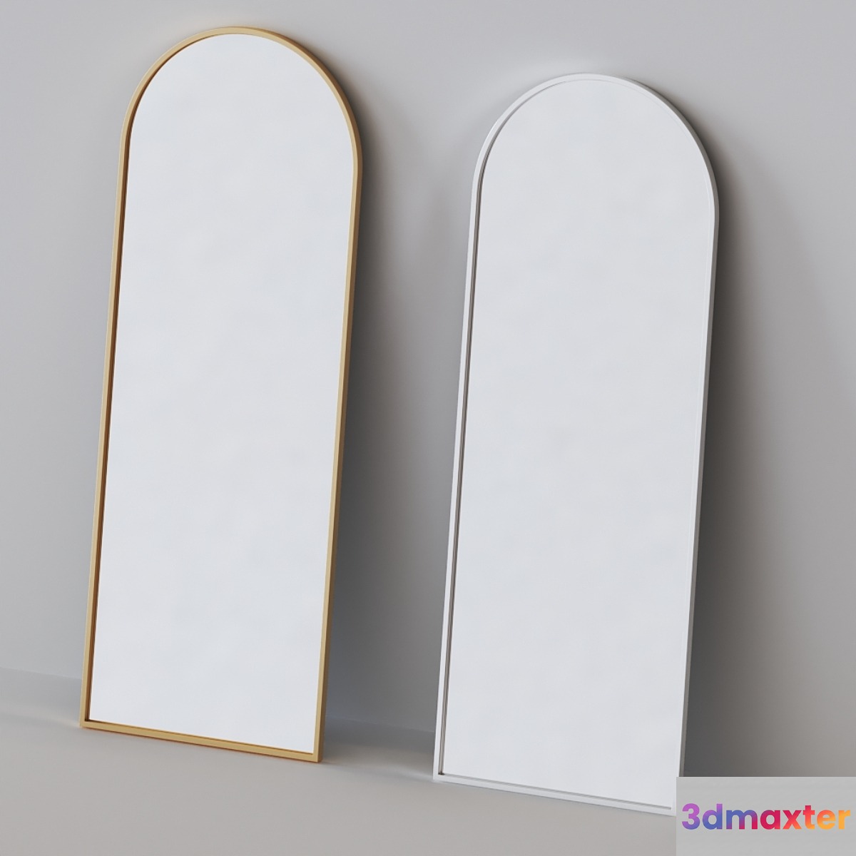 Metal Frame Arched Floor Mirror 3D Max