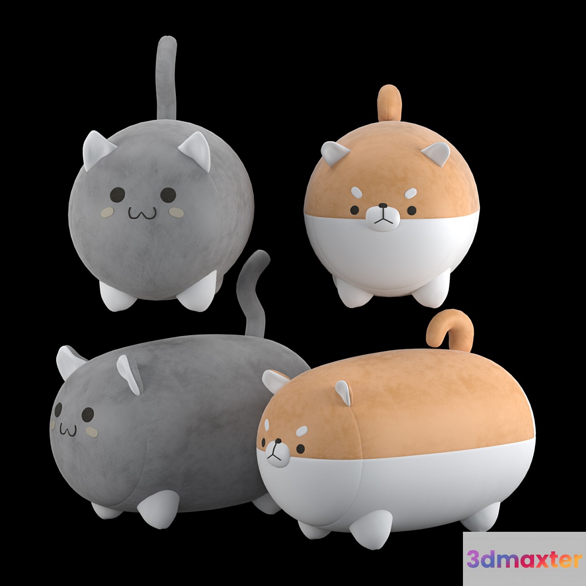 Stuffed toys cat and dog