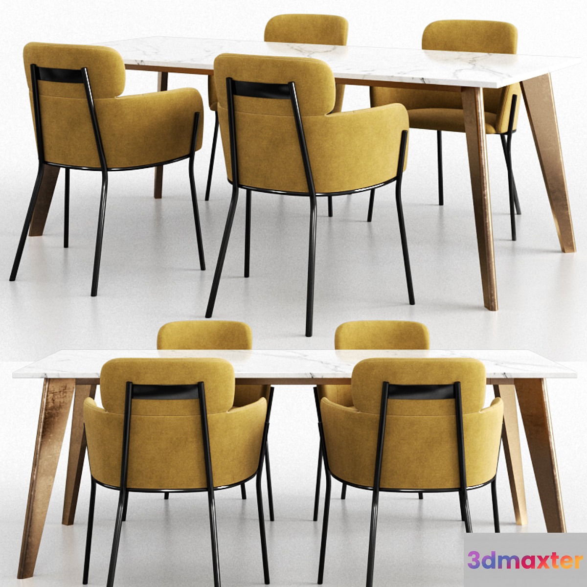 CB2 Dinning Set 8 3D Max
