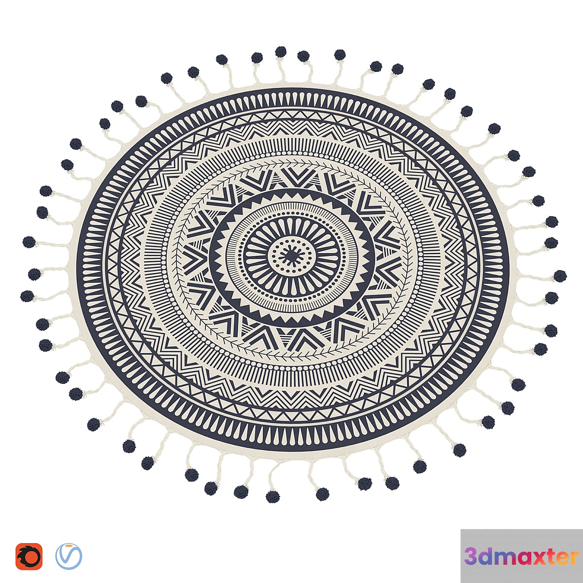 Round area rug 3D Max