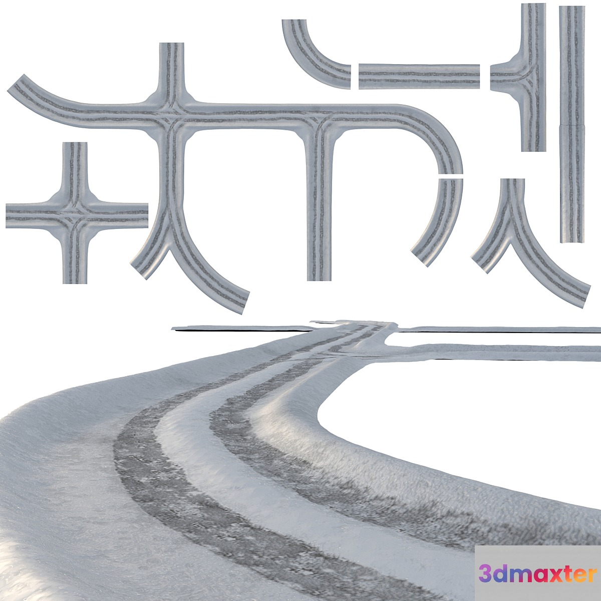 Snowy road - No.2 3D Max