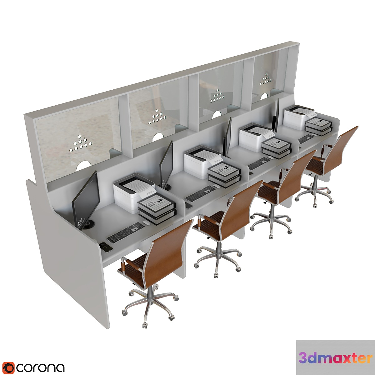 Bank Counter 02 3D Max