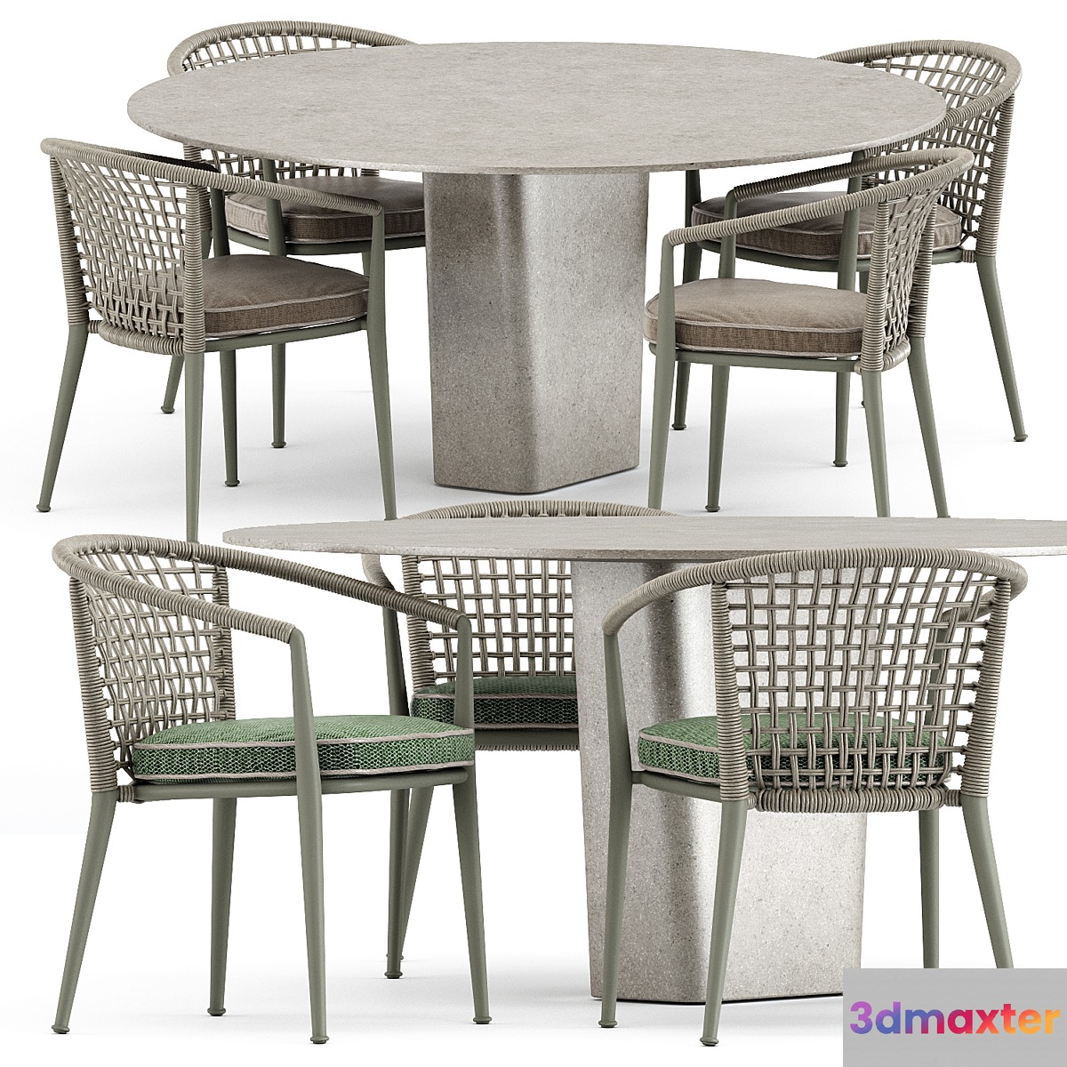 Erica 19 chair by bebitalia and Tao dining table by Tribu 3D Max