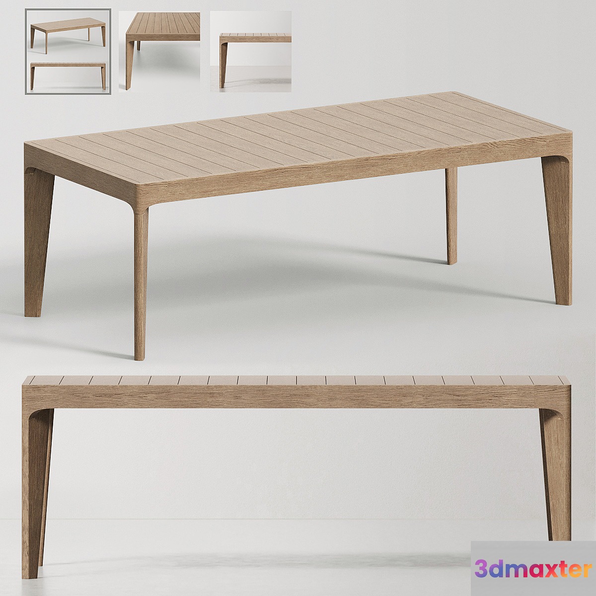 RH _ MALTA TEAK DINING TABLE 3D Max