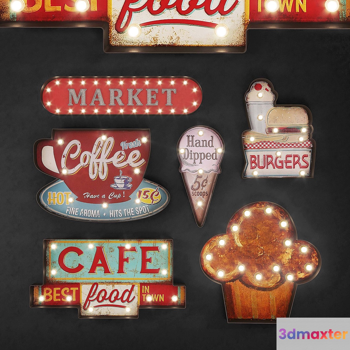 Lighted Metal sign Set 24 - No.3