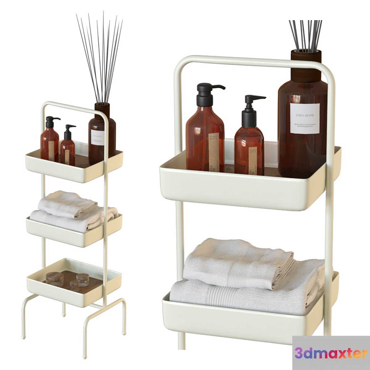Metal and Wood Storage Unit Zara Home 3D Max