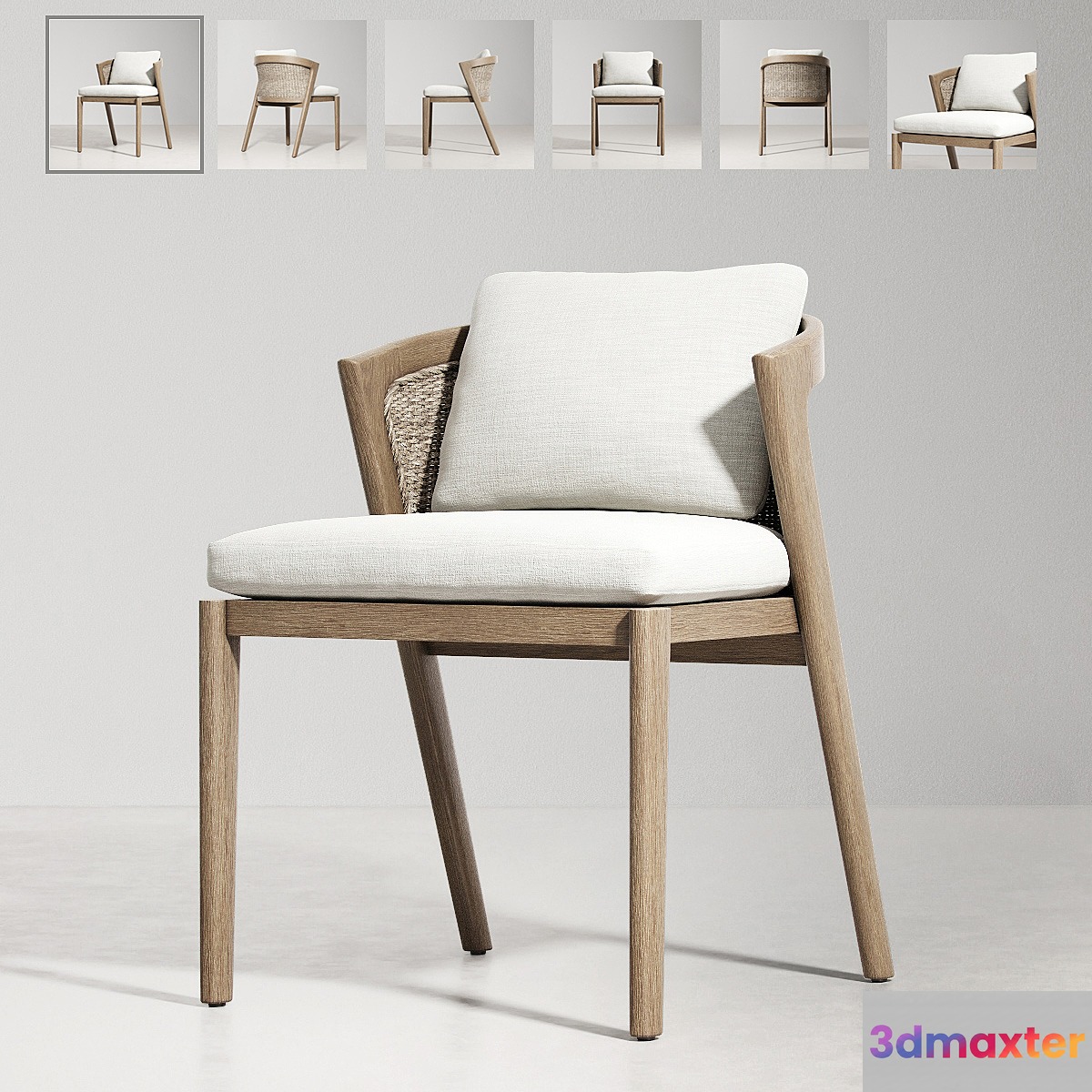 RH _ MALTA TEAK SIDE CHAIR 3D Max